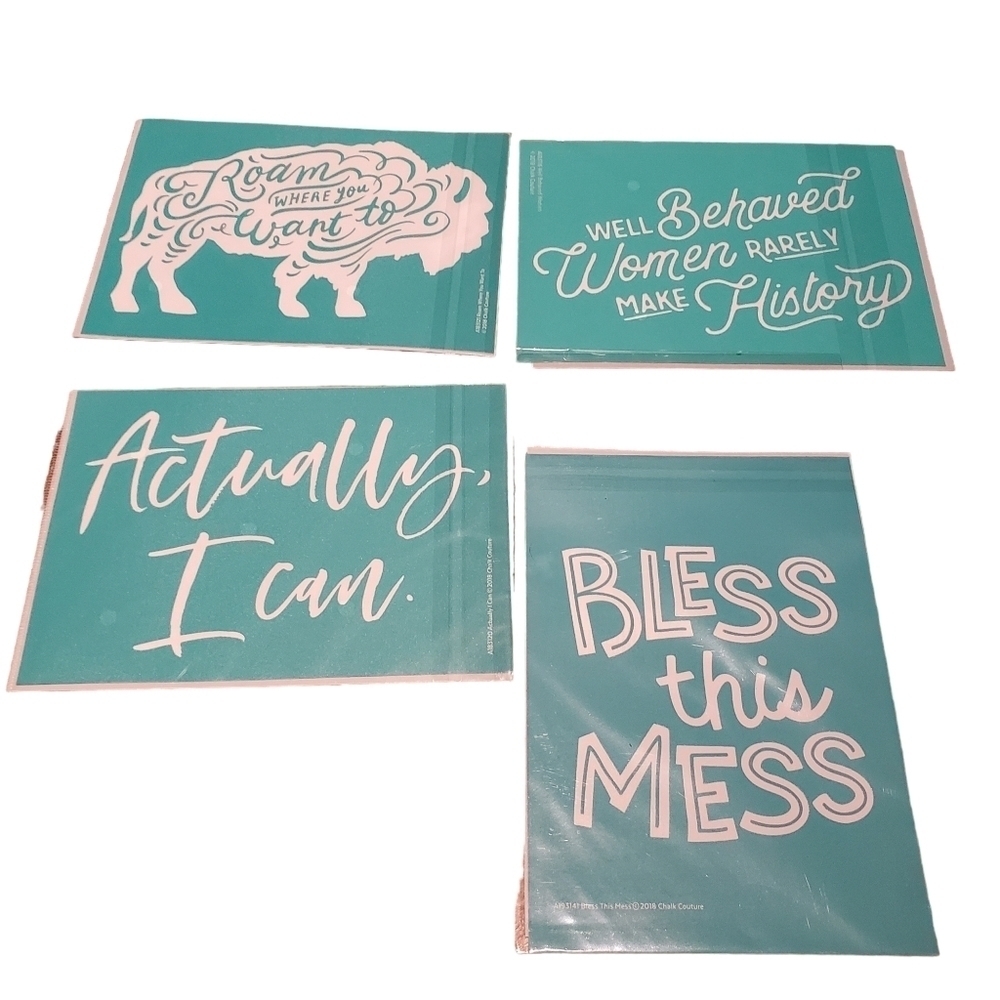 Chalk Couture Self Adhesive Reusable Stencils 4 New 5 x 7 Stencils